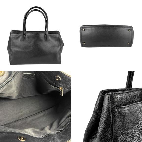 CHANEL Handbag Executive Tote Caviar Skin Leather Black Women's z4099 - Picture 3 of 5